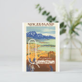 クイーンズタウン、ニュージーランドヴィンテージ旅行 ポストカード (スタンド正面)