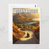 クイーンズタウン・ニュージーランド旅行のリュージュ ポストカード (正面/裏面)