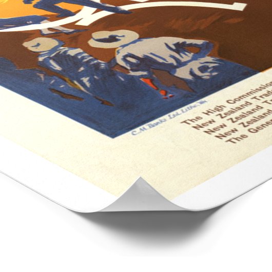 クイーンズタウン、ニュージーランド~ヴィンテージ旅行 ポスター (角)