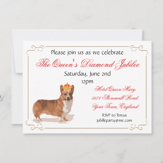クイーンズダイアモンドジュビリーパーティの招待状 招待状 (裏面)