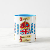 クイーンズダイヤモンドジュビリーエンブレム ツートーンマグカップ (中央)