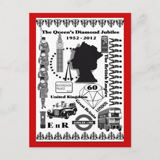 クイーンズダイヤモンドジュビリー記念はがき ポストカード (正面)