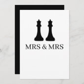 クイーンズチェスの駒レズ結婚ビアン 案内状 (正面/裏面)