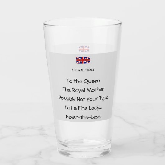 クイーンズトースト王室のノベルティおもしろい飲料ガラス タンブラーグラス (裏面)