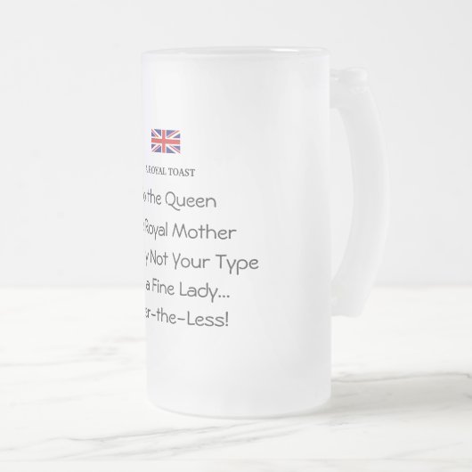 クイーンズトースト王室のフロおもしろいステッドビアマグ フロストグラスビールジョッキ (正面右)
