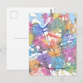 クイーンズニューヨークの地図 ポストカード (正面/裏面)