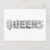 クイーンズニューヨークタイポグラフィはがき ポストカード (正面)