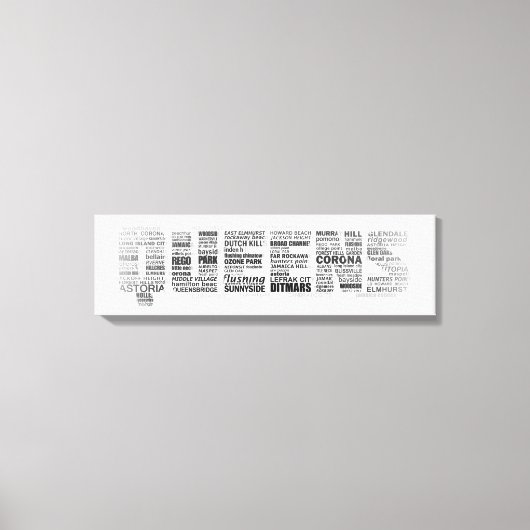 クイーンズニューヨークタイポグラフィキャンバス キャンバスプリント (正面)