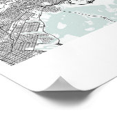 クイーンズニューヨークブルーウォーター通りマップ ポスター (角)