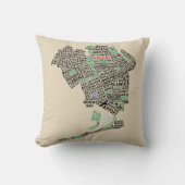 クイーンズニューヨークNYCワードアートマップ クッション (正面)