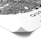 クイーンズニューヨーミニマルクモダンサークルマップ ポスター (角)