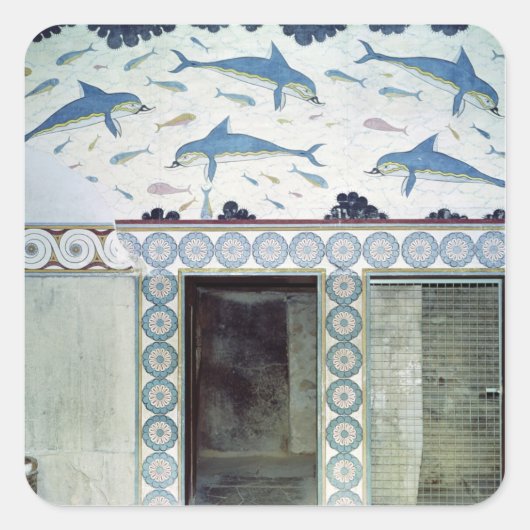 クイーンズバスルームのドルフィンフレスコ スクエアシール (正面)