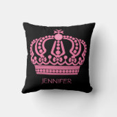 クイーンズピンククラウンパーソナライズされた名 クッション (裏面)