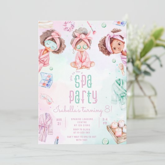 クイーンズブラックガールスパパーティー誕生日 招待状 (スタンド正面)