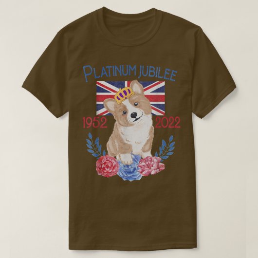 クイーンズプラチナムジュビリーお祝いブリティッシュユニオン Tシャツ (デザイン正面)
