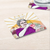 クイーンズプラチナ70周年記念ビールコースター スクエアペーパーコースター (アングル)