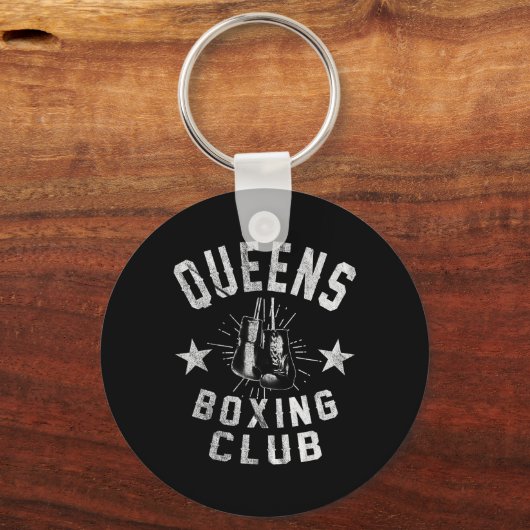 クイーンズボクシングクラブ – ヴィンテージボク動揺してサー キーホルダー (正面)