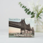 クイーンズボロブリッジ，ニューヨーク市1915ヴィンテージ ポストカード (スタンド正面)