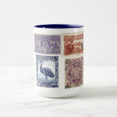 クイーンズランド、オーストラリアヴィンテージの切手のマグ マグカップ (中央)