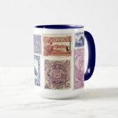 クイーンズランド、オーストラリアヴィンテージの切手のマグ マグカップ (正面右)