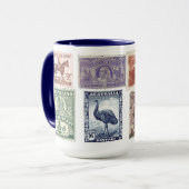 クイーンズランド、オーストラリアヴィンテージの切手のマグ マグカップ (正面左)