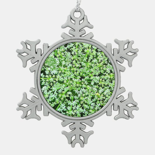 クイーンズレース スノーフレークピューターオーナメント (正面)