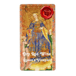 クイーンズヴィンヤード赤ワインのワックスシール/アンティークタロット ラベル