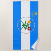 クイーンズ州旗(ニューヨーク市特別区) ビーチタオル (正面)