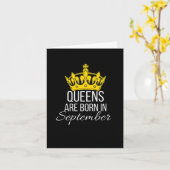 クイーンズ生まれは九月に入る カード (黄色い花)