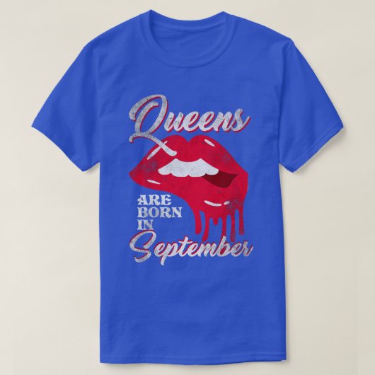 クイーンズ生まれは九月に入る Tシャツ (デザイン正面)