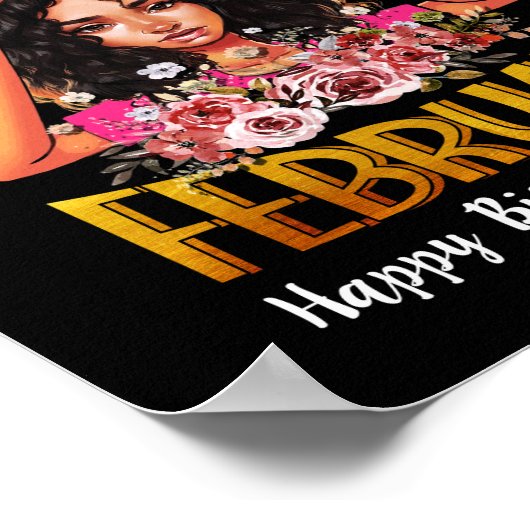 クイーンズ生まれは2月の女の子2月誕生日 ポスター (角)