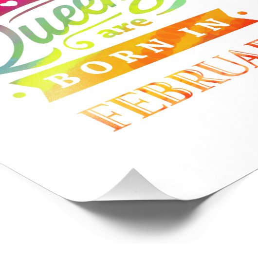 クイーンズ生まれは2月の誕生日プレゼント フォトプリント            (角)