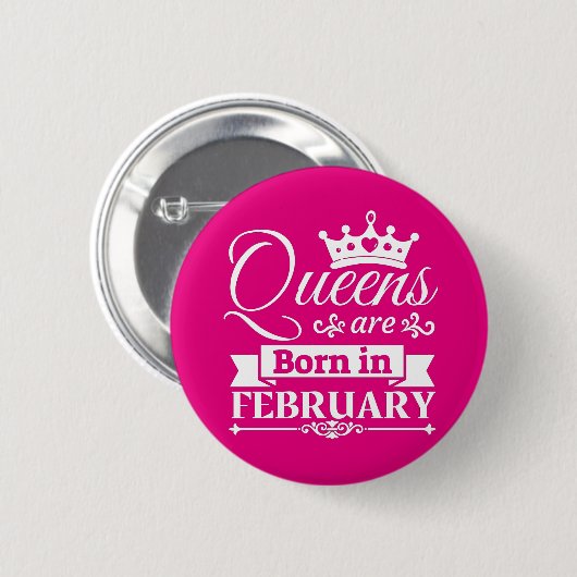 クイーンズ生まれは2月 缶バッジ (正面&裏面)