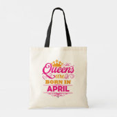クイーンズ生まれは4月のグリッターフェイク誕生日 トートバッグ (裏面)