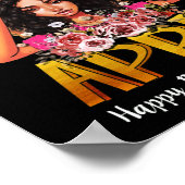 クイーンズ生まれは4月ガールエイプリル誕生日 ポスター (角)