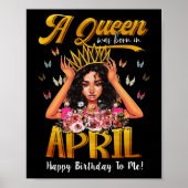 クイーンズ生まれは4月ガールエイプリル誕生日 ポスター (正面)