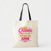 クイーンズ生まれは6月のグリッターフェイク誕生日 トートバッグ (正面)