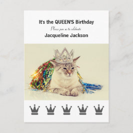 クイーンズ誕生日 – はがき誕生日招待状 インビテーションポストカード