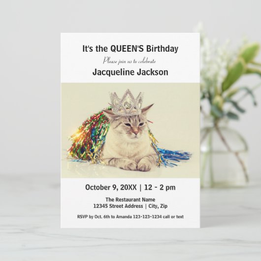 クイーンズ誕生日-誕生日招待状 招待状 (スタンド正面)