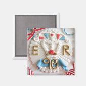 クイーンズ90誕生祝い冷蔵庫用マグネット マグネット (正面/裏面)