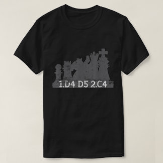 クイーンズ・ギャンビット チェスオープニングデザイン Tシャツ