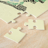 クイーンズNYCタイポグラフィマップジグソーパズル ジグソーパズル (側面)