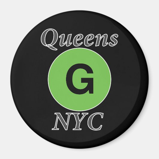 クイーンズNYC Gトレイン マグネット (正面)