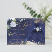 クイーンセニョーラの記念日 ネイビーブルーのドレスを保存しよう 招待状 (スタンド正面)