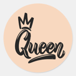 クイーンセルフラブ引用文スクエアステッカー ラウンドシール