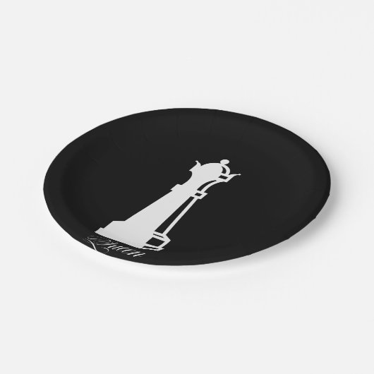 クイーンチェスの駒ハロウィーンの衣装チェスの恋人 ペーパープレート (アングル)