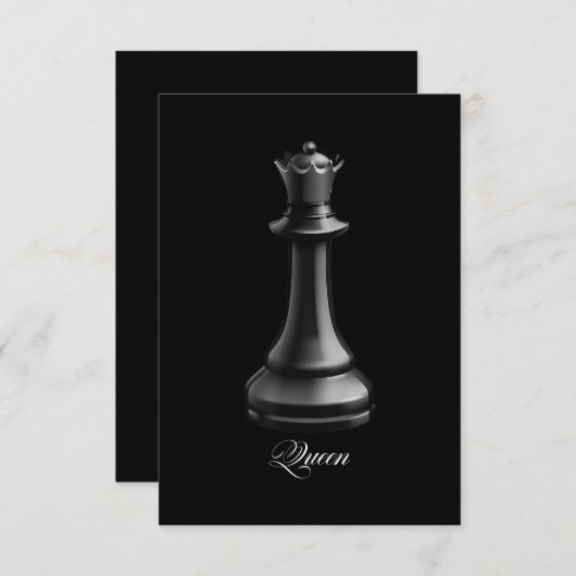 クイーンチェスの駒ハロウィーンの衣装チェスの恋人 出欠カード (正面/裏面)