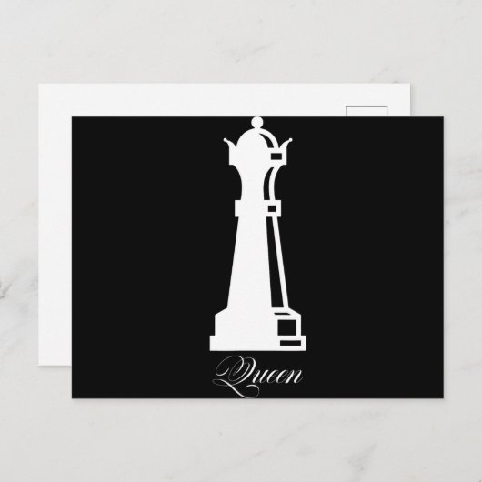クイーンチェスの駒ハロウィーンの衣装チェスの恋人 案内ポストカード (正面/裏面)