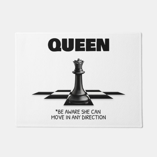 クイーンチェス彼女は任意の方向に移動できることを知っている ドアマット (正面)