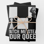 クイーンチェス盤のギフトをおもしろい盗むのを見る ラッピングペーパーシート (インサイチュ)